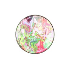 Boho Hippie Trippy Psychedelic Abstract Hot Pink Lime Green Hat Clip Ball Marker by CrypticFragmentsDesign