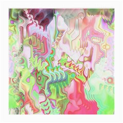 Boho Hippie Trippy Psychedelic Abstract Hot Pink Lime Green Medium Glasses Cloth (2 Sides) by CrypticFragmentsDesign