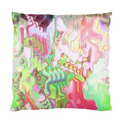 Boho Hippie Trippy Psychedelic Abstract Hot Pink Lime Green Standard Cushion Case (two Sides) by CrypticFragmentsDesign