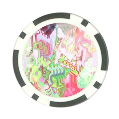 Boho Hippie Trippy Psychedelic Abstract Hot Pink Lime Green Poker Chip Card Guard (10 Pack) by CrypticFragmentsDesign