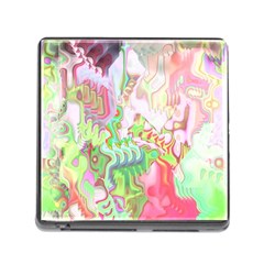 Boho Hippie Trippy Psychedelic Abstract Hot Pink Lime Green Memory Card Reader (square 5 Slot) by CrypticFragmentsDesign