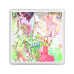 Boho Hippie Trippy Psychedelic Abstract Hot Pink Lime Green Memory Card Reader (square) by CrypticFragmentsDesign