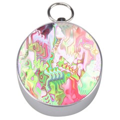 Boho Hippie Trippy Psychedelic Abstract Hot Pink Lime Green Silver Compasses by CrypticFragmentsDesign