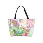 Boho Hippie Trippy Psychedelic Abstract Hot Pink Lime Green Classic Shoulder Handbag Front