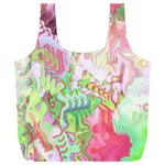 Boho Hippie Trippy Psychedelic Abstract Hot Pink Lime Green Full Print Recycle Bag (XXXL) Front