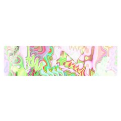 Boho Hippie Trippy Psychedelic Abstract Hot Pink Lime Green Satin Scarf (oblong) by CrypticFragmentsDesign