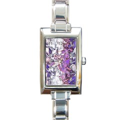 Blooming Lilacs Spring Garden Abstract Rectangle Italian Charm Watch by CrypticFragmentsDesign