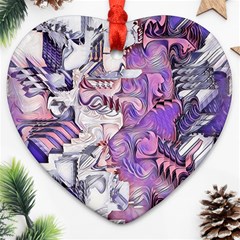 Blooming Lilacs Spring Garden Abstract Ornament (heart) by CrypticFragmentsDesign