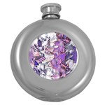 Blooming Lilacs Spring Garden Abstract Round Hip Flask (5 oz) Front