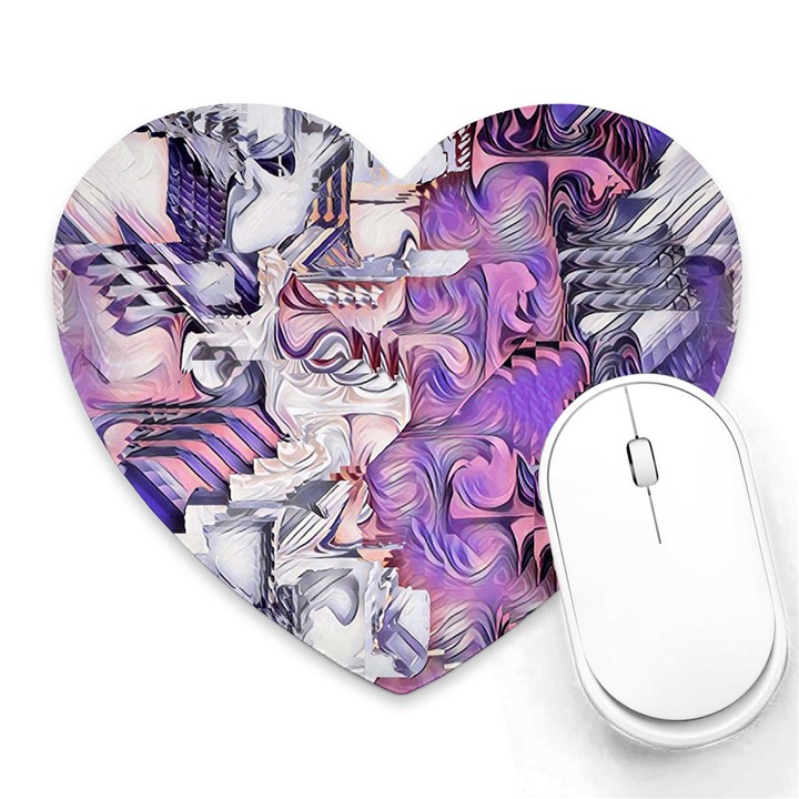 Blooming Lilacs Spring Garden Abstract Heart Mousepads