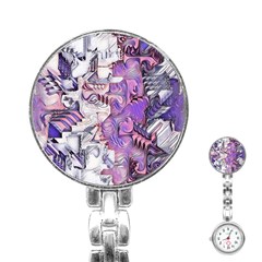 Blooming Lilacs Spring Garden Abstract Stainless Steel Nurses Watch by CrypticFragmentsDesign