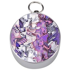 Blooming Lilacs Spring Garden Abstract Silver Compasses by CrypticFragmentsDesign