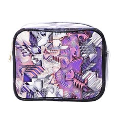 Blooming Lilacs Spring Garden Abstract Mini Toiletries Bag (one Side) by CrypticFragmentsDesign