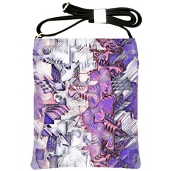 Blooming Lilacs Spring Garden Abstract Shoulder Sling Bag by CrypticFragmentsDesign