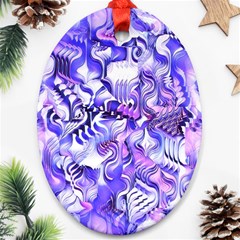 Weeping Wisteria Fantasy Gardens Pastel Abstract Ornament (oval) by CrypticFragmentsDesign