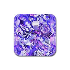 Weeping Wisteria Fantasy Gardens Pastel Abstract Rubber Coaster (square) by CrypticFragmentsDesign