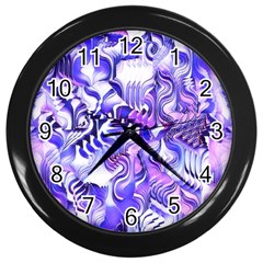 Weeping Wisteria Fantasy Gardens Pastel Abstract Wall Clock (black) by CrypticFragmentsDesign