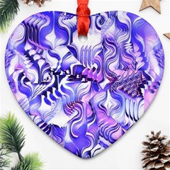 Weeping Wisteria Fantasy Gardens Pastel Abstract Heart Ornament (two Sides) by CrypticFragmentsDesign