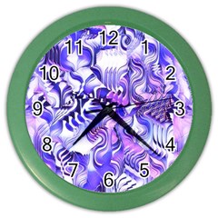 Weeping Wisteria Fantasy Gardens Pastel Abstract Color Wall Clock by CrypticFragmentsDesign