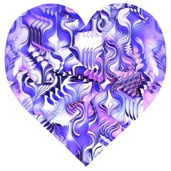 Weeping Wisteria Fantasy Gardens Pastel Abstract Wooden Puzzle Heart by CrypticFragmentsDesign