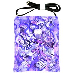 Weeping Wisteria Fantasy Gardens Pastel Abstract Shoulder Sling Bag by CrypticFragmentsDesign