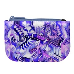 Weeping Wisteria Fantasy Gardens Pastel Abstract Large Coin Purse by CrypticFragmentsDesign