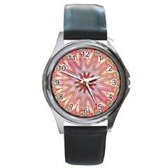 Pink Beauty 1 Round Metal Watch