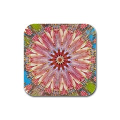 Pink Beauty 1 Rubber Square Coaster (4 Pack) 