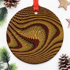 Golden Sands Round Ornament (two Sides) by LW41021