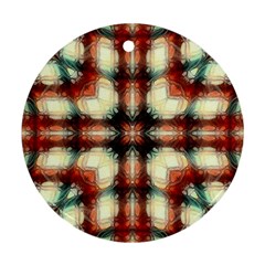 Royal Plaid  Round Ornament (two Sides) by LW41021