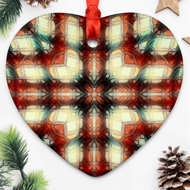 Royal Plaid  Heart Ornament (Two Sides)