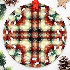 Royal Plaid  Ornament (round Filigree) by LW41021