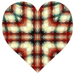 Royal Plaid  Wooden Puzzle Heart