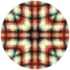 Royal Plaid  Wooden Puzzle Round