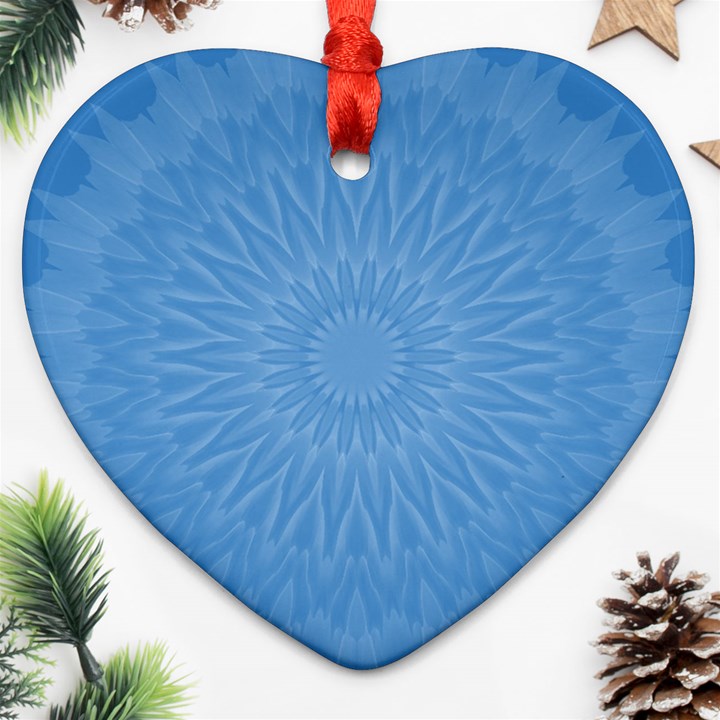 Blue Joy Heart Ornament (Two Sides)