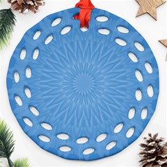 Blue Joy Round Filigree Ornament (two Sides)