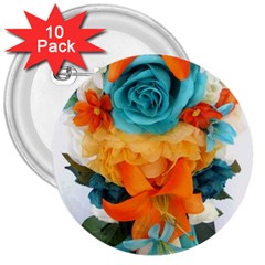 Spring Flowers 3  Buttons (10 Pack)  by LW41021