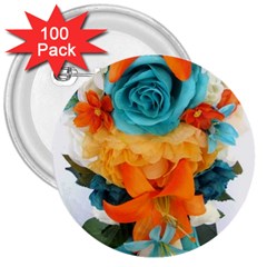 Spring Flowers 3  Buttons (100 Pack)  by LW41021