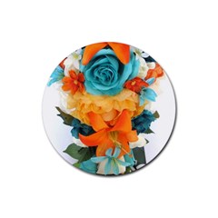 Spring Flowers Rubber Round Coaster (4 Pack)  by LW41021