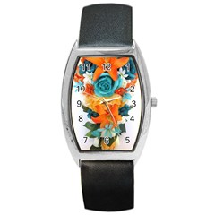 Spring Flowers Barrel Style Metal Watch by LW41021