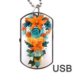 Spring Flowers Dog Tag USB Flash (One Side) Front