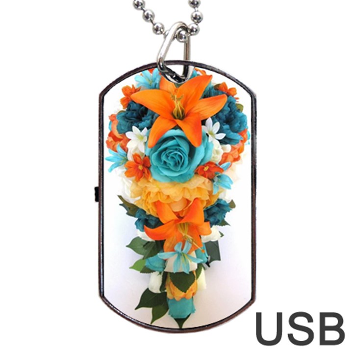 Spring Flowers Dog Tag USB Flash (One Side)