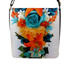 Spring Flowers Flap Closure Messenger Bag (l) by LW41021