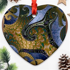 Sea Of Wonder Heart Ornament (two Sides)