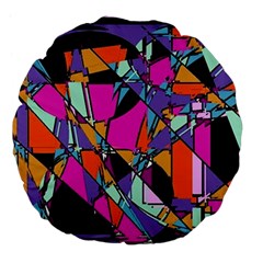 Abstract  Large 18  Premium Flano Round Cushions by LW41021