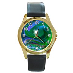 Night Sky Round Gold Metal Watch by LW41021