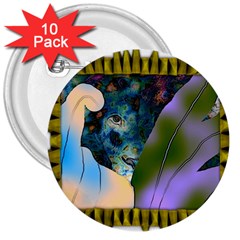 Jungle Lion 3  Buttons (10 Pack)  by LW41021