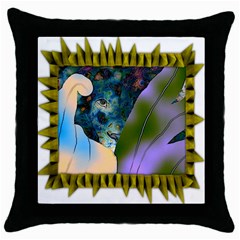 Jungle Lion Throw Pillow Case (black) by LW41021