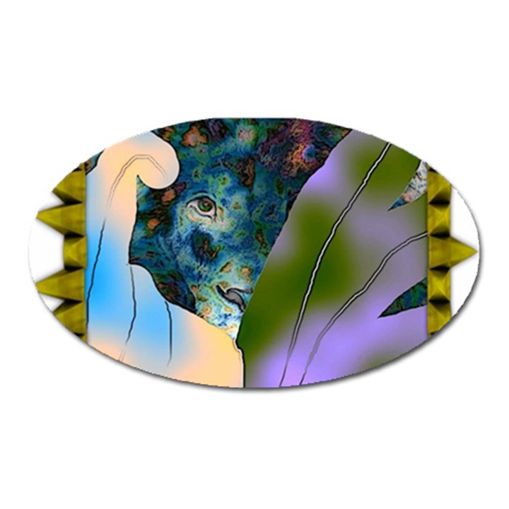 Jungle Lion Oval Magnet