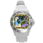 Jungle Lion Round Plastic Sport Watch (L) Front